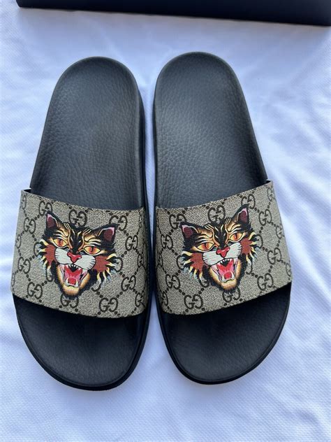 gucci tiger sandals|men's Gucci shoes tiger.